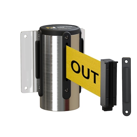 Montour Line Retr Belt Barrier Wall Mt PSS Fxd 11' YLW "DANGER KEEP OUT" BK WM115-PS-DANGEYB-F-S-110